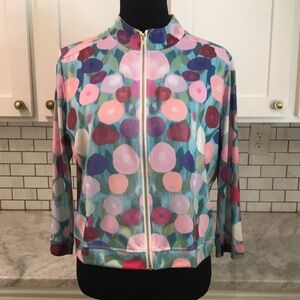 Atelier 5 Jacket‎ Top Womens Small Blue Pink Full Zip Lightweight Bohemian Beach
